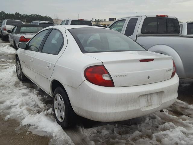 1B3ES46C0YD778605 - 2000 DODGE NEON BASE WHITE photo 3