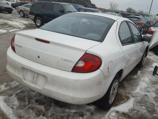 1B3ES46C0YD778605 - 2000 DODGE NEON BASE WHITE photo 4