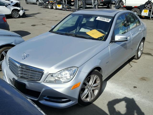 WDDGF4HB5CA625315 - 2012 MERCEDES-BENZ C 250 SILVER photo 2