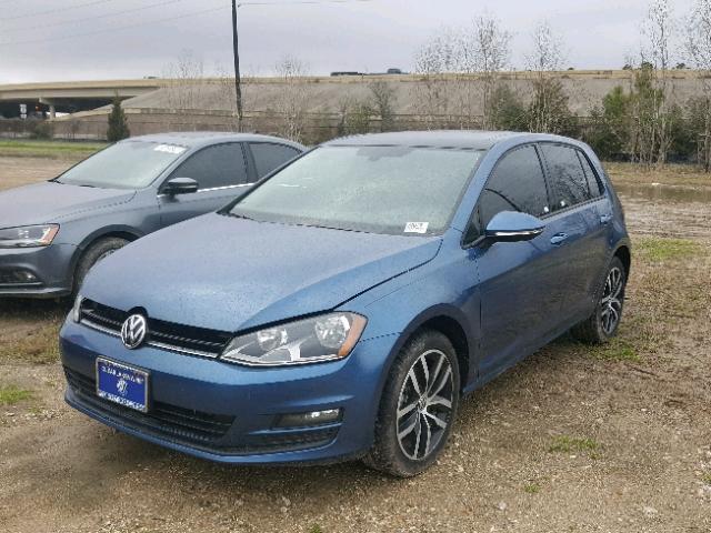 3VW217AU0HM019105 - 2017 VOLKSWAGEN GOLF S BLUE photo 2