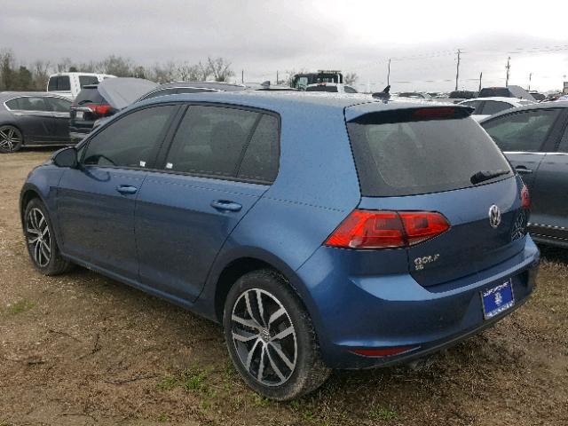 3VW217AU0HM019105 - 2017 VOLKSWAGEN GOLF S BLUE photo 3