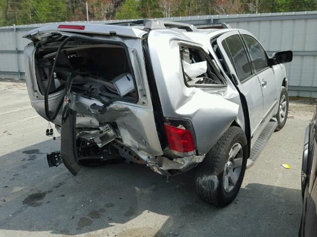 5N1BA08A67N709267 - 2007 NISSAN ARMADA SE SILVER photo 4