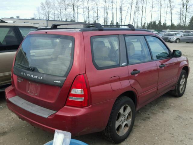 JF1SG65654H737454 - 2004 SUBARU FORESTER 2 RED photo 4