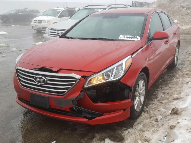 5NPE24AF9HH486834 - 2017 HYUNDAI SONATA SE RED photo 2