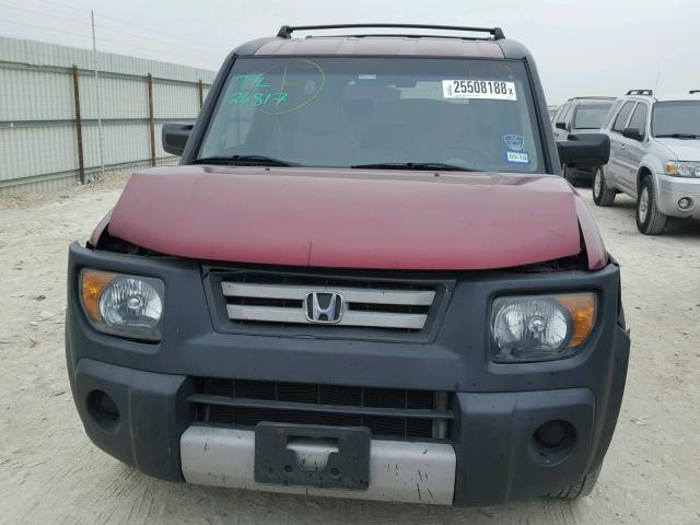 5J6YH18338L012809 - 2008 HONDA ELEMENT LX BURGUNDY photo 9