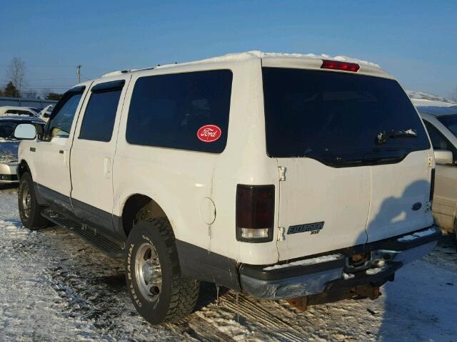 1FMNU41S31EC74164 - 2001 FORD EXCURSION WHITE photo 3