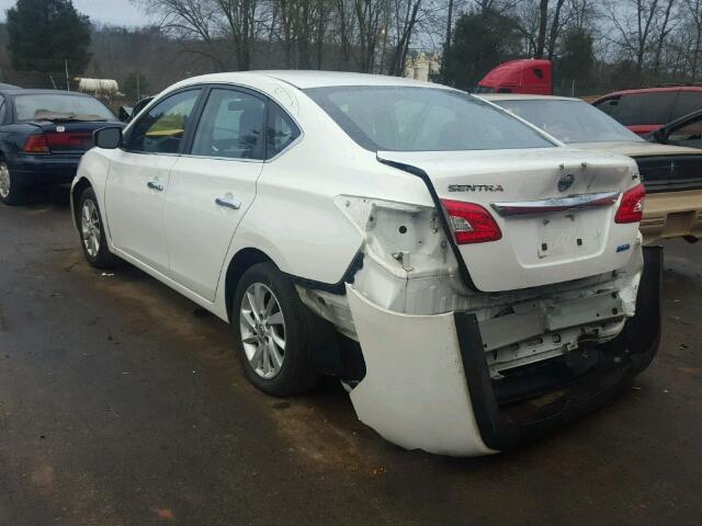 3N1AB7APXDL662005 - 2013 NISSAN SENTRA S WHITE photo 3