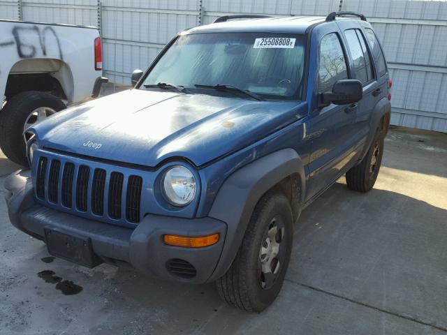 1J4GL48KX4W232301 - 2004 JEEP LIBERTY SP BLUE photo 2