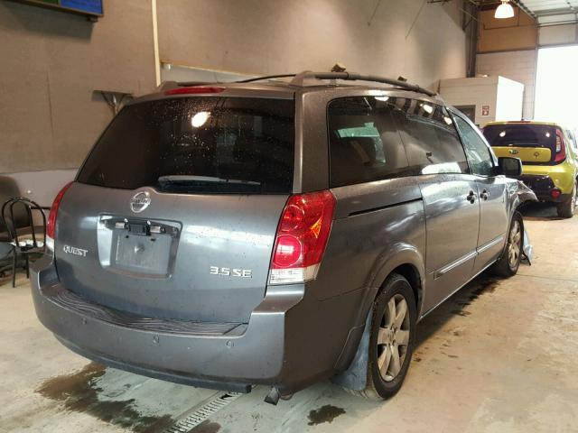 5N1BV28UX4N350687 - 2004 NISSAN QUEST S SILVER photo 4