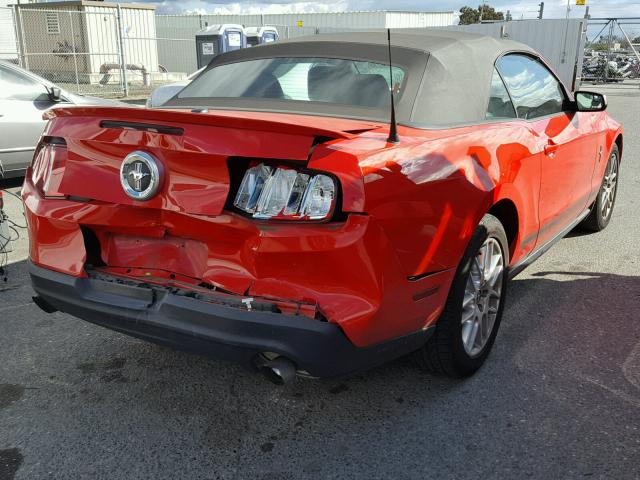 1ZVBP8EMXC5249019 - 2012 FORD MUSTANG RED photo 4