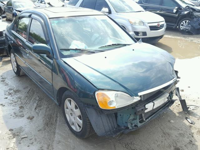 1HGES26772L057458 - 2002 HONDA CIVIC EX GREEN photo 1