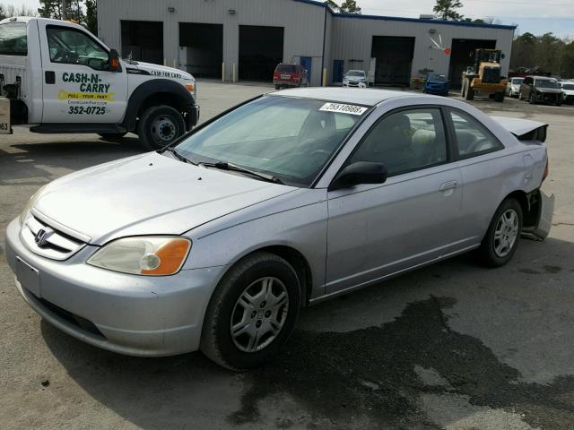 1HGEM21552L087252 - 2002 HONDA CIVIC LX SILVER photo 2