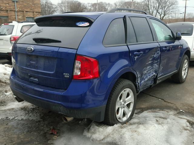 2FMDK4JC0DBA41739 - 2013 FORD EDGE SEL BLUE photo 4