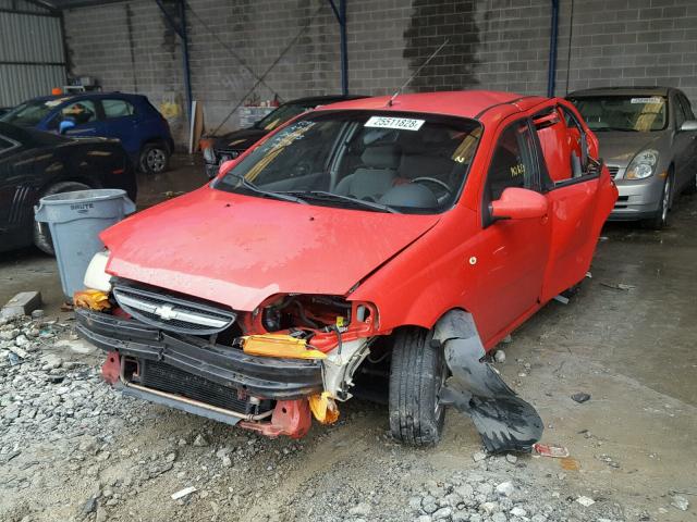 KL1TG52635B365993 - 2005 CHEVROLET AVEO LT RED photo 2