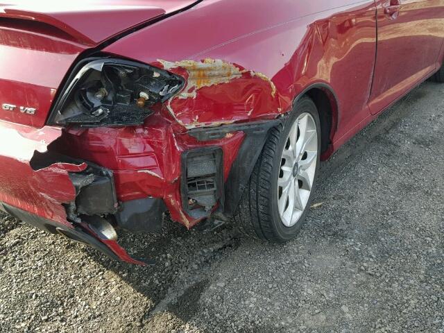 KMHHN66F57U241733 - 2007 HYUNDAI TIBURON GT RED photo 9