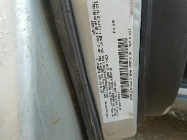 4S4BP61C157324875 - 2005 SUBARU LEGACY OUT SILVER photo 10