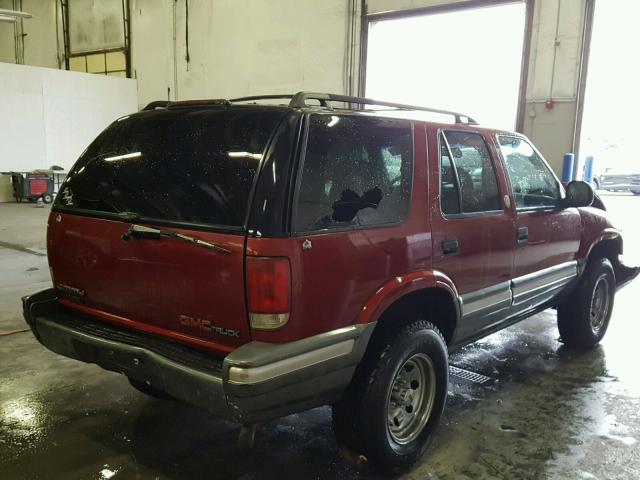 1GKDT13W5T2560009 - 1996 GMC JIMMY MAROON photo 4