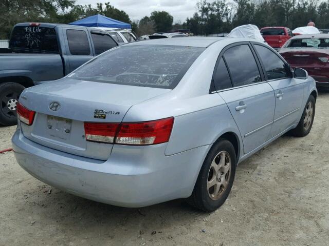 5NPEU46C96H150302 - 2006 HYUNDAI SONATA GLS BLUE photo 4