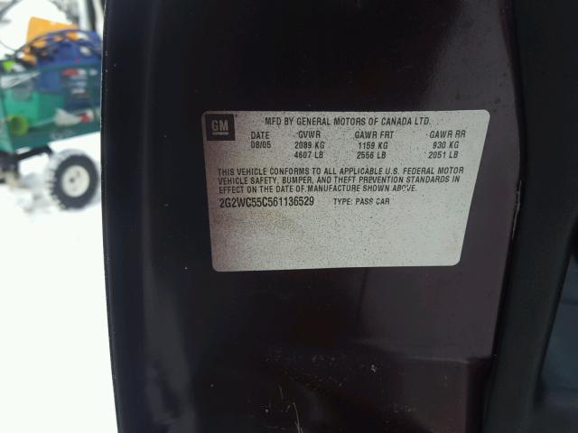 2G2WC55C561136529 - 2006 PONTIAC GRAND PRIX PURPLE photo 10