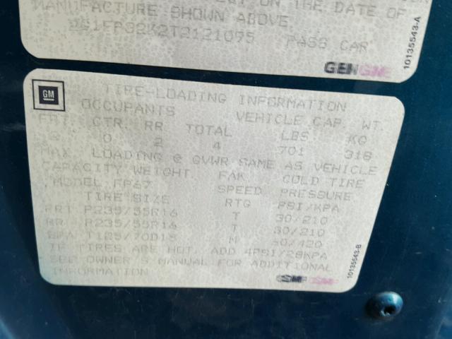 2G1FP32K2T2121095 - 1996 CHEVROLET CAMARO BAS 青色 照片 10