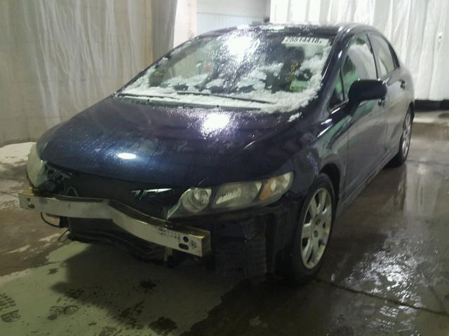 2HGFA16509H514375 - 2009 HONDA CIVIC LX BLUE photo 2