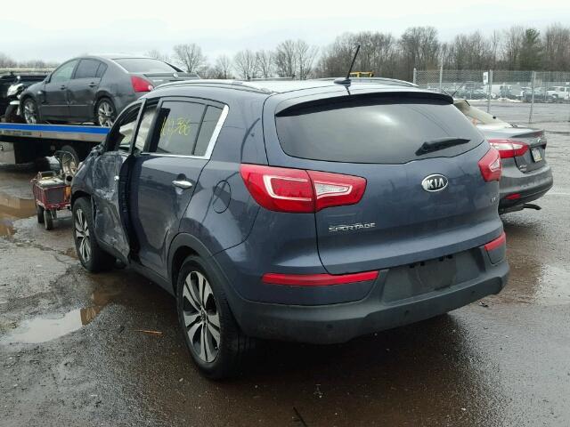 KNDPCCA26B7091261 - 2011 KIA SPORTAGE E BLUE photo 3