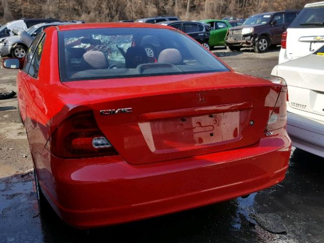 1HGEM22903L073018 - 2003 HONDA CIVIC EX წითელი ფოტო 3