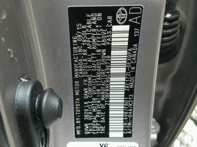 2T1BPRHE8GC496738 - 2016 TOYOTA COROLLA EC 棕色 照片 10