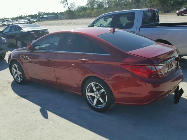 5NPEB4AC4BH212440 - 2011 HYUNDAI SONATA GLS RED photo 3