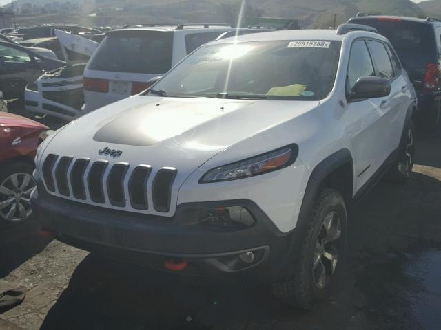 1C4PJMBSXFW757818 - 2015 JEEP CHEROKEE T WHITE photo 2