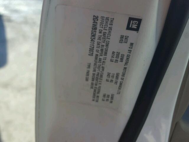 2G4WB52K541170070 - 2004 BUICK REGAL LS 白色 照片 10