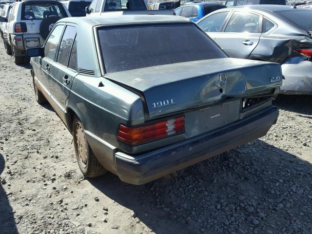 WDBDA29D3NF977751 - 1992 MERCEDES-BENZ 190 E 2.6 GREEN photo 3