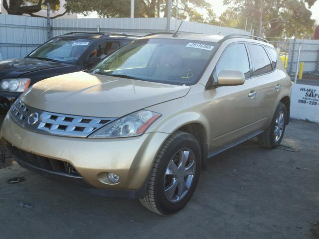 JN8AZ08W94W315244 - 2004 NISSAN MURANO SL GOLD photo 2