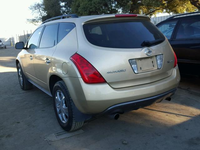 JN8AZ08W94W315244 - 2004 NISSAN MURANO SL GOLD photo 3