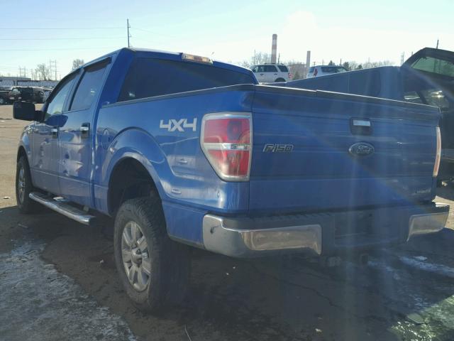 1FTFW1EF7BKD44105 - 2011 FORD F150 SUPER BLUE photo 3