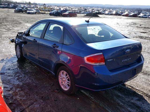 1FAHP35N89W211144 - 2009 FORD FOCUS SE BLUE photo 3