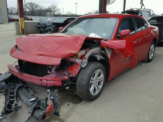 2C3CDXBG4FH771459 - 2015 DODGE CHARGER SE RED photo 2