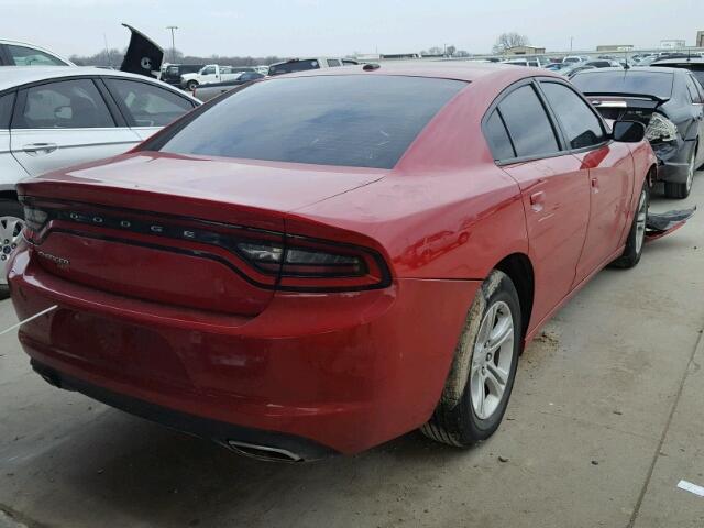 2C3CDXBG4FH771459 - 2015 DODGE CHARGER SE RED photo 4