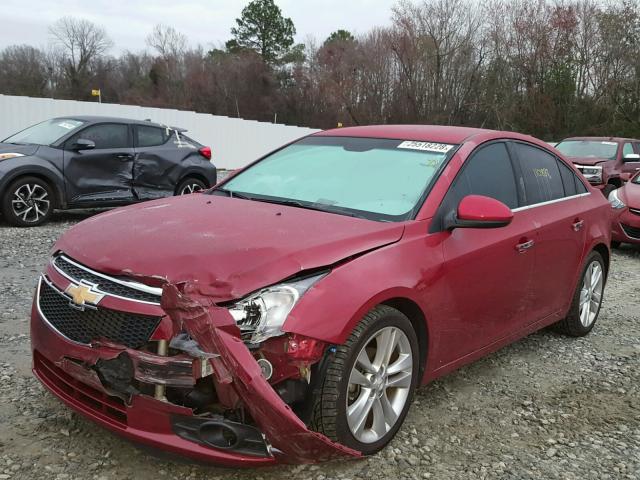 1G1PH5SC1C7402125 - 2012 CHEVROLET CRUZE LTZ RED photo 2