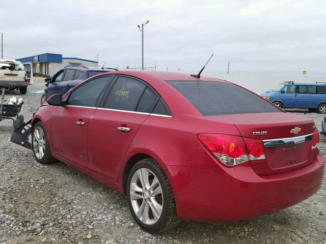 1G1PH5SC1C7402125 - 2012 CHEVROLET CRUZE LTZ RED photo 3