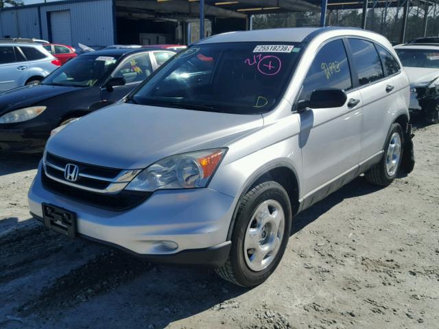 5J6RE3H34AL000988 - 2010 HONDA CR-V LX SILVER photo 2