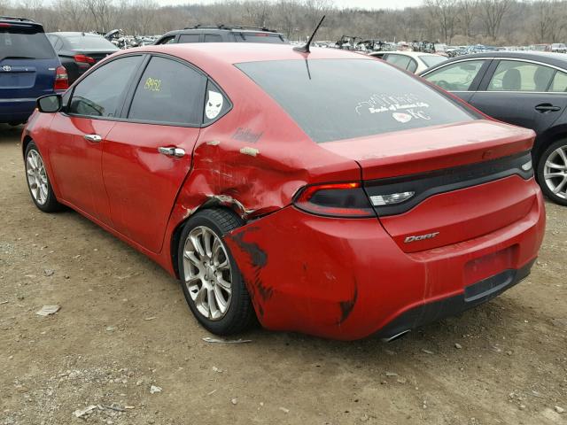 1C3CDFCH4DD247501 - 2013 DODGE DART LIMIT RED photo 3