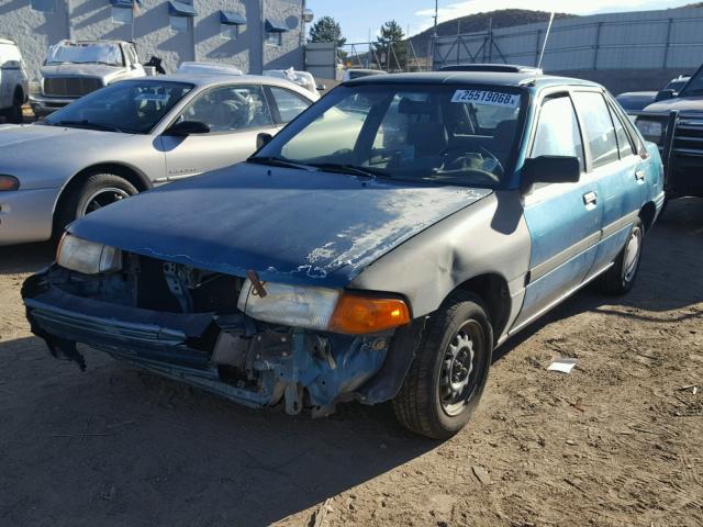 1FAPP14J4PW116043 - 1993 FORD ESCORT LX GREEN photo 2