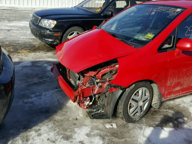 JHMGD37448S050993 - 2008 HONDA FIT RED photo 9