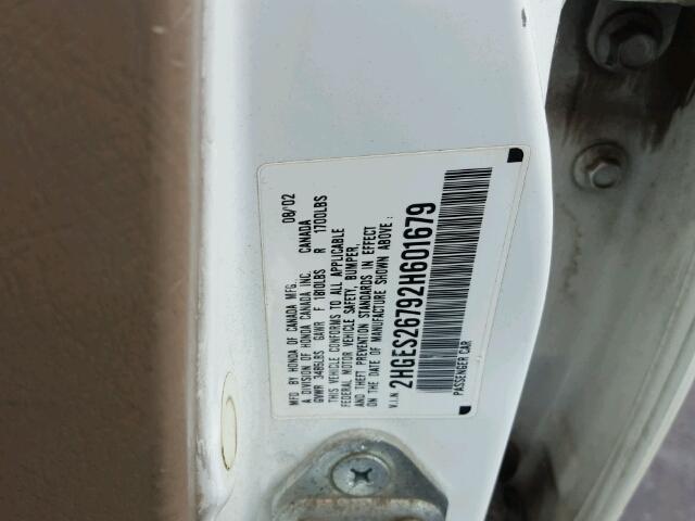 2HGES26792H601679 - 2002 HONDA CIVIC EX Ağ foto 10