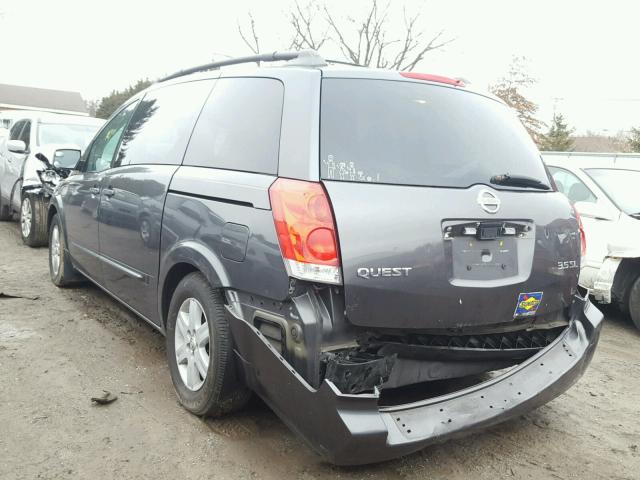 5N1BV28U54N315670 - 2004 NISSAN QUEST S GRAY photo 3