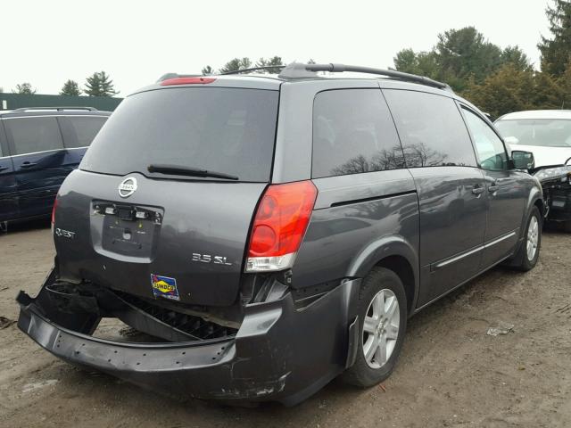 5N1BV28U54N315670 - 2004 NISSAN QUEST S GRAY photo 4