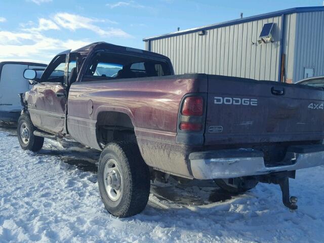 3B7KF23642M315354 - 2002 DODGE RAM 2500 MAROON photo 3