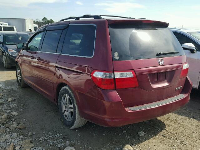 5FNRL38775B118217 - 2005 HONDA ODYSSEY EX MAROON photo 3