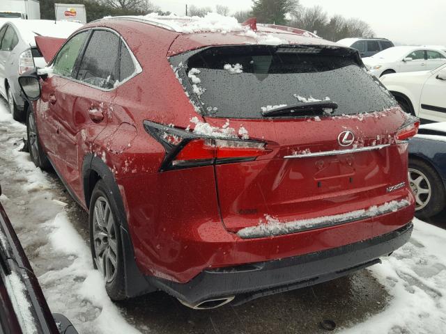 JTJBARBZ4F2036533 - 2015 LEXUS NX 200T RED photo 3